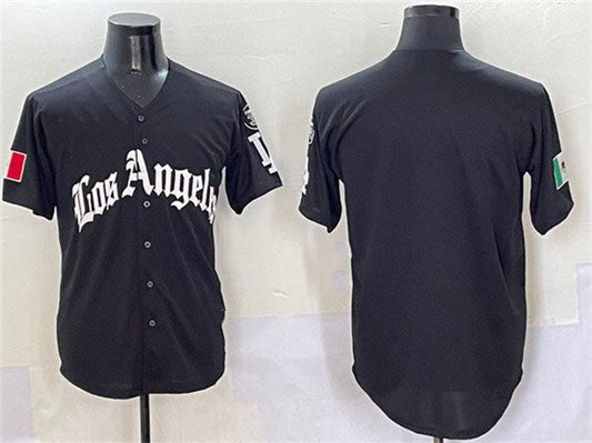 Los Angeles Dodgers Blank Black Mexico 2025 LA Gothic Style With Fernando Patch Vapor Premier Limited Stitched Baseball Jersey