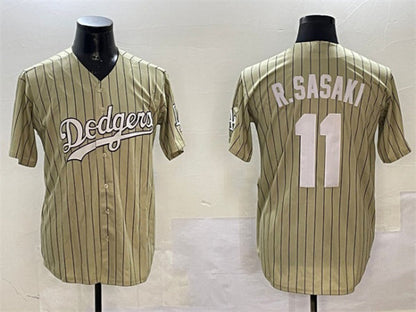 Los Angeles Dodgers #11 Roki Sasaki Cream Cool Base Stitched Baseball Jersey