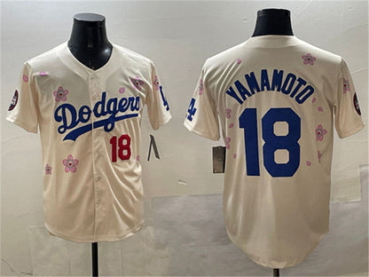 Los Angeles Dodgers #18 Yoshinobu Yamamoto Cream 2025 Tokyo Series Limited Stitched Baseball Jersey