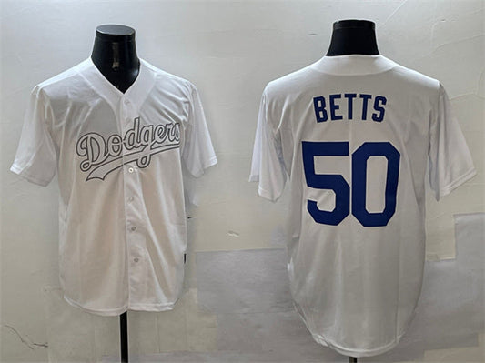 Los Angeles Dodgers #50 Mookie Betts White Fashion Cool Base Stitched Baseball Jersey