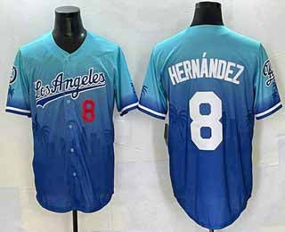 Los Angeles Dodgers #8 Enrique Hernandez Blue 2025 City Connect Limited Stitched Baseball Jersey
