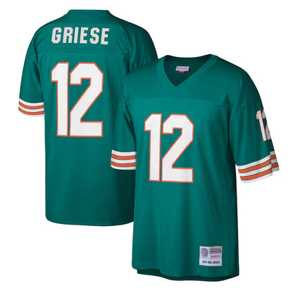 M.Dolphins #12 Bob Griese Player Mitchell & Ness Aqua Legacy Replica Football Jerseys