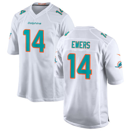 M.Dolphins #14 Quinn Ewers Player White Home Game Football Jerseys