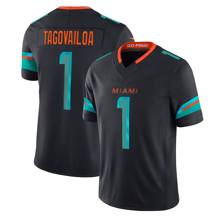 M.Dolphins #1 Tua Tagovailoa Player Blue Rivalries Collection Vapor Limited Football Jerseys