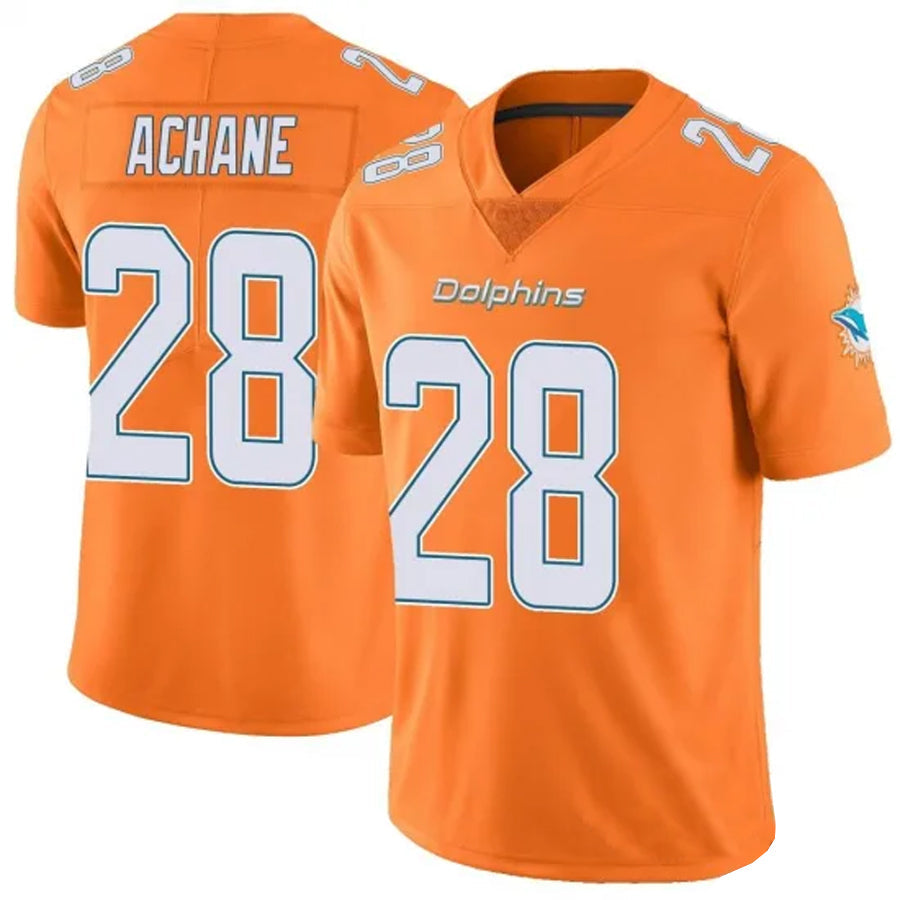 M.Dolphins #28 De?¡¥Von Achane Player Orange Vapor Limited Football Jerseys