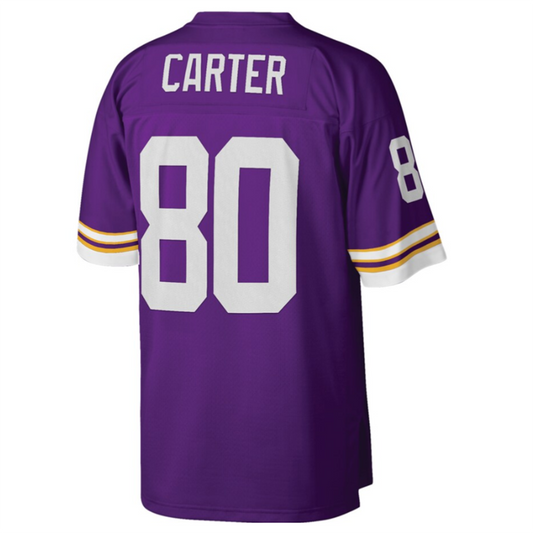 MN.Vikings #80 Cris Carter Player Purple Legacy Replica Stitched Football Jerseys