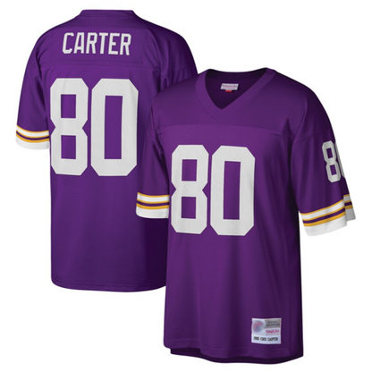 MN.Vikings #80 Cris Carter Player Purple Legacy Replica Stitched Football Jerseys