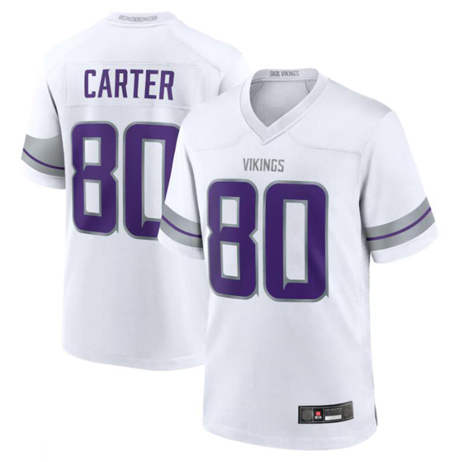 #80 Cris Carter Player MN.Vikings White Game American Stitched Football Jerseys