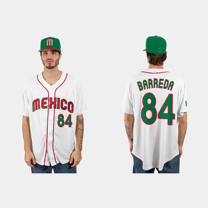 #84 MANNY BARREDA MEXICO BASEBALL 2023 WORLD BASEBALL CLASSIC JERSEY ¨C WHITE Stitches Baseball Jerseys