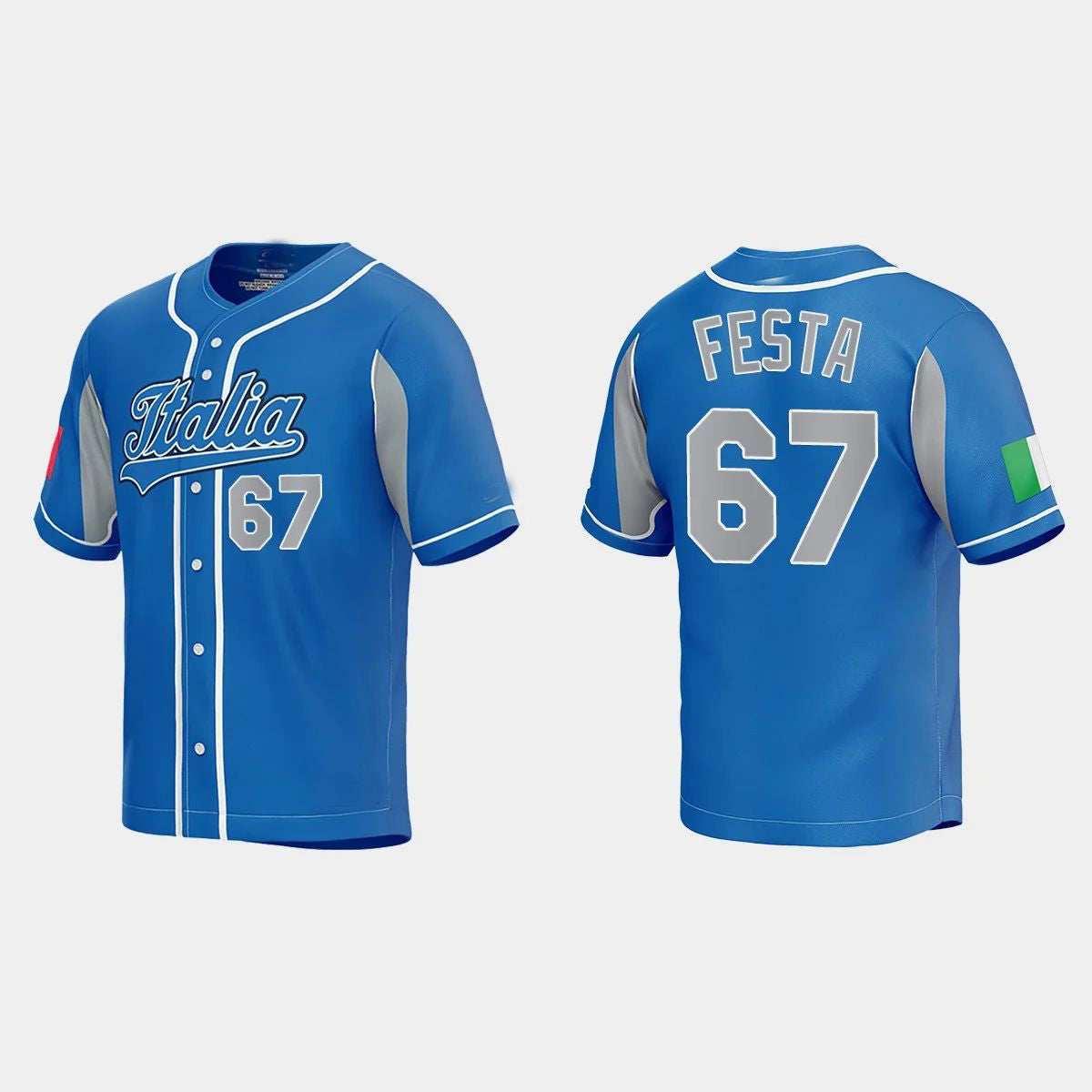 #67 MATT FESTA ITALY BASEBALL 2023 WORLD BASEBALL CLASSIC JERSEY ¨C ROYAL Stitches Baseball Jerseys