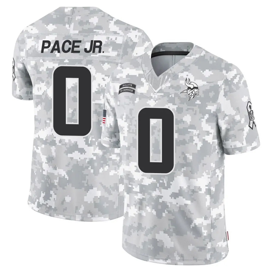 MN.Vikings #0 Ivan Pace Jr Player Arctic Camo Salute to Service Limited Football Jerseys