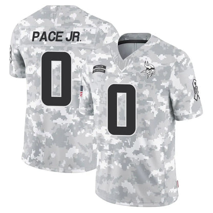 MN.Vikings #0 Ivan Pace Jr Player Arctic Camo Salute to Service Limited Football Jerseys