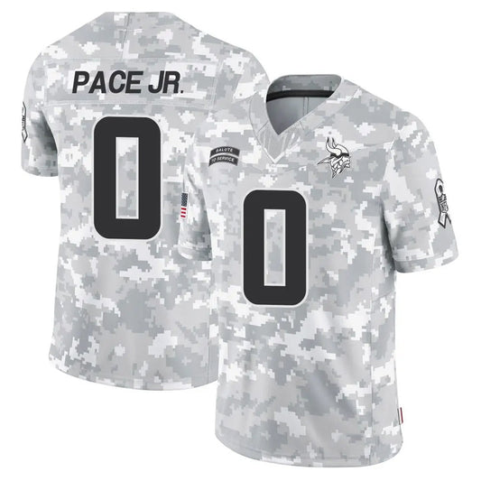 MN.Vikings #0 Ivan Pace Jr Player Arctic Camo Salute to Service Limited Football Jerseys