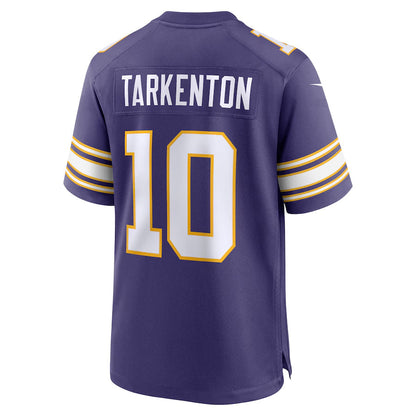MN.Vikings #10 Fran Tarkenton Player Purple Classic Game Football Jerseys