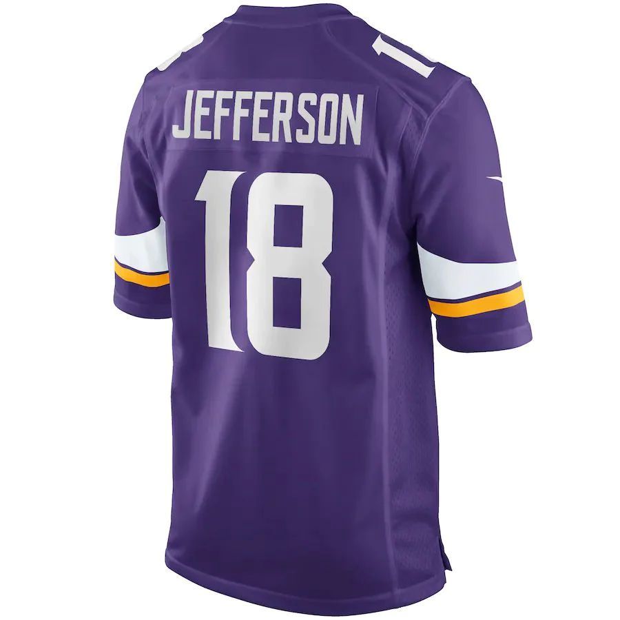 MN.Vikings #18 Justin Jefferson Player Purple Game Football Jerseys