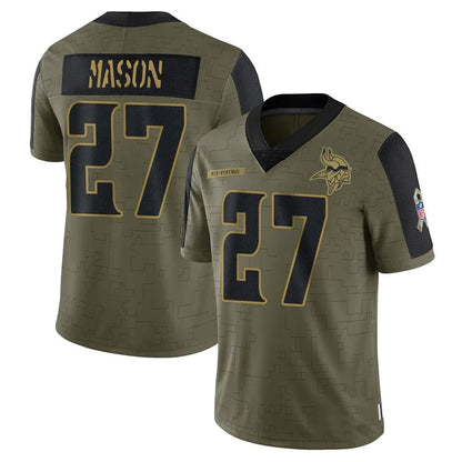 MN.Vikings #27 Jordan Mason Player Salute To Service Limited Olive Football Jerseys