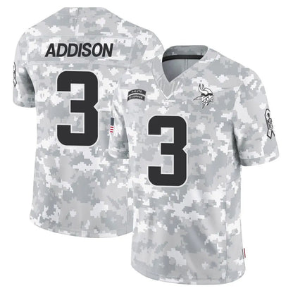 MN.Vikings #3 Jordan Addison Player Arctic Camo Salute to Service Limited Football Jerseys