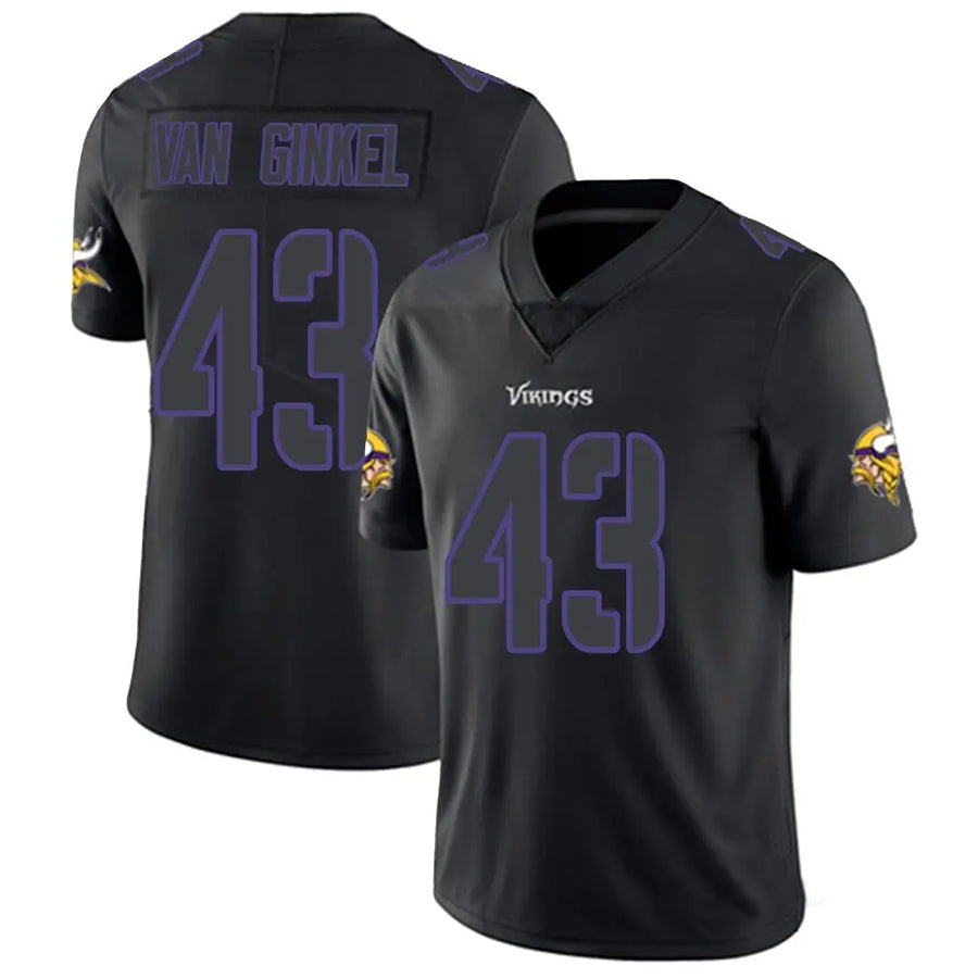 MN.Vikings #43 Andrew Van Ginkel Player Limited Black Impact Game Football Jerseys