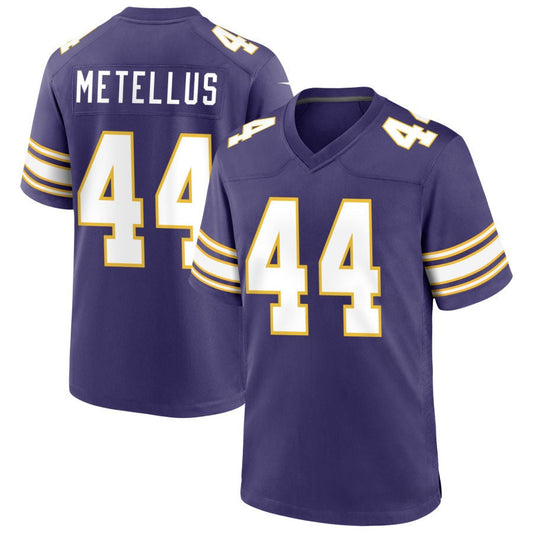 MN.Vikings #44 Josh Metellus Player Purple Classic Game Football Jerseys