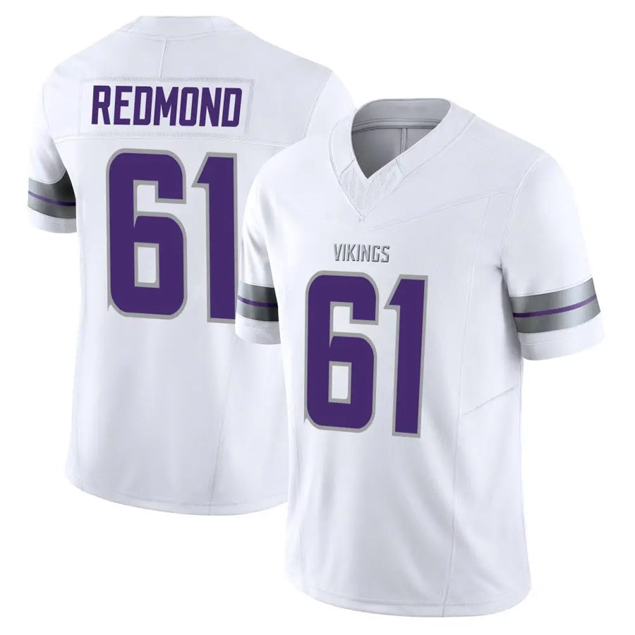 MN.Vikings #61 Jalen Redmond Player White Alternate Vapor F.U.S.E. Limited Football Jerseys