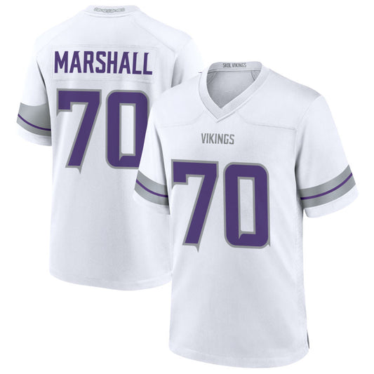 MN.Vikings #70 Jim Marshall Player White Alternate Game Football Jerseys