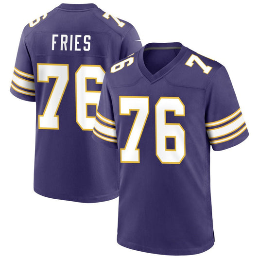 MN.Vikings #76 Will Fries Player Purple Classic Game Football Jerseys