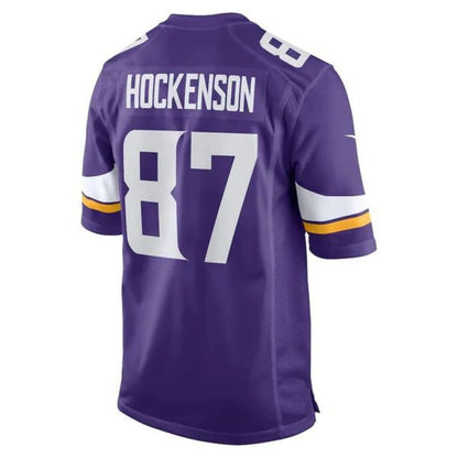 #87 T.J. Hockenson Player MN.Vikings Purple Game Football Jerseys