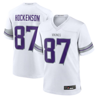 MN.Vikings #87 T.J. Hockenson Player White Alternate Game Football Jerseys