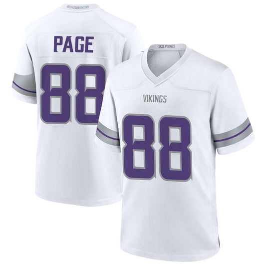 MN.Vikings #88 Alan Page Player White Alternate Game Football Jerseys