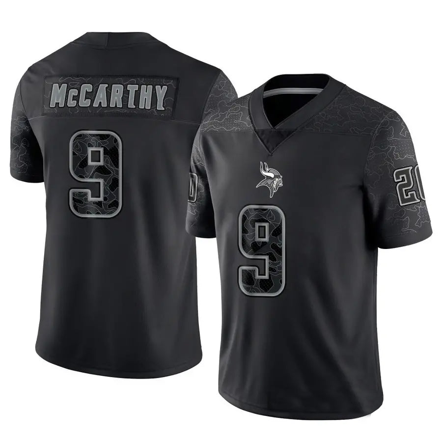 MN.Vikings #9 J.J. McCarthy Player Black REFLECTIVE Limited Football Jerseys
