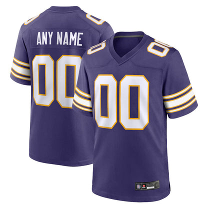 MN.Vikings Secondary Alternate Game Football Jerseys -Purple - Custom