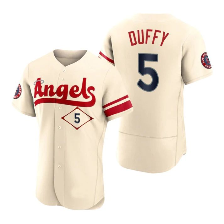 Los Angeles Angels #5 Matt Duffy Cream Stitched 2022 City Connect Jersey Men Youth Women Baseball Jerseys