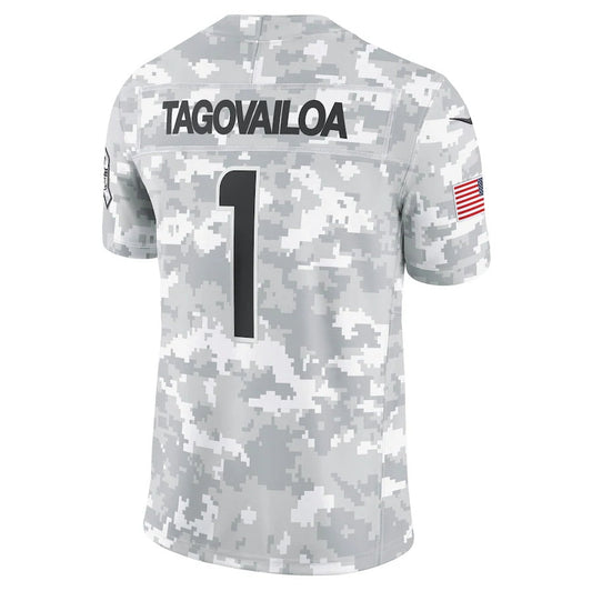 M.Dolphins #1 Tua Tagovailoa Player Arctic Camo Salute to Service Limited Stitched American Football Jerseys