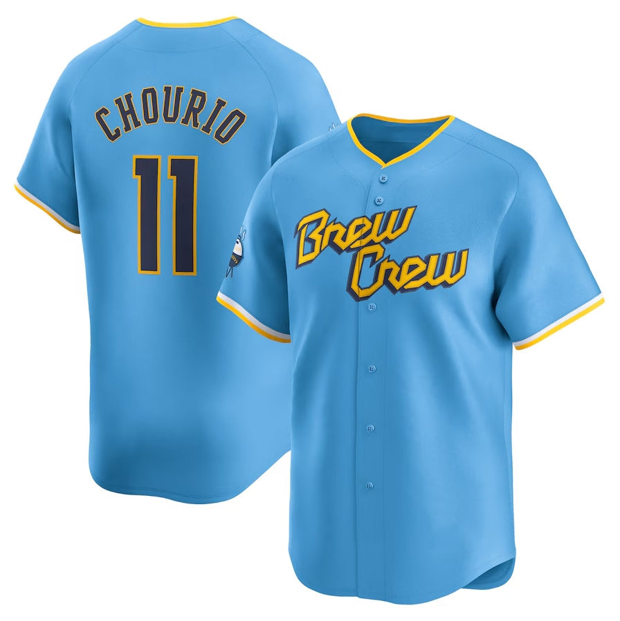Milwaukee Brewers #11 Jackson Chourio City Connect Limited Jersey - Powder Blue Stitched Baseball Jersey