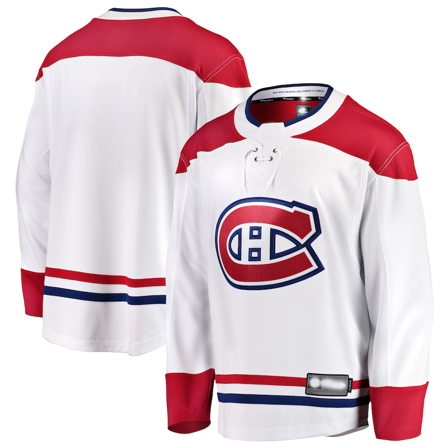 M.Canadiens Fanatics Branded Breakaway Away Jersey White Stitched American Hockey Jerseys