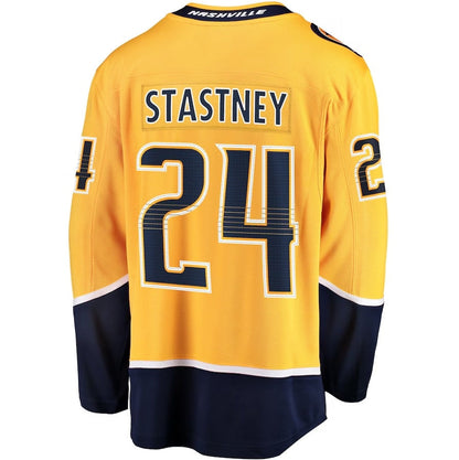 N.Predators #24 Spencer Stastney Fanatics Premier Breakaway Player Jersey - Gold Stitched American Hockey Jerseys