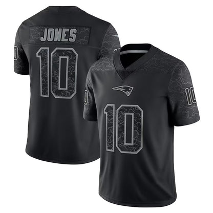 NE.Patriots #10 Drake Maye Player Black REFLECTIVE Limited Football Jerseys