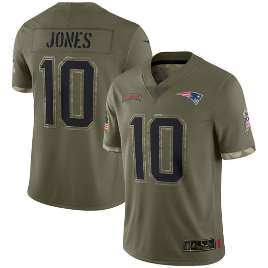 NE.Patriots #10 Drake Maye Player Salute To Service Olive Football Jerseys