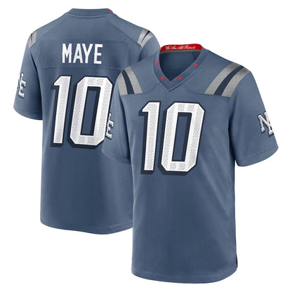 NE.Patriots #10 Drake Maye Player Storm Blue Rivalries Collection Game Foothball Jerseys