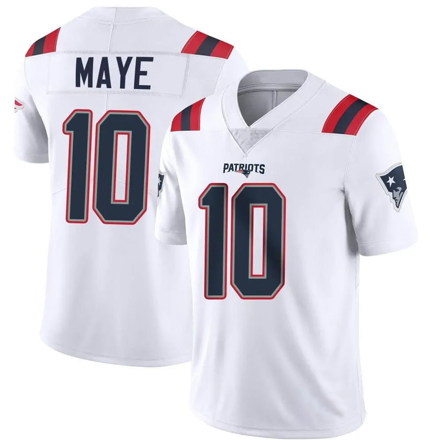 NE.Patriots #10 Drake Maye Player White Vapor Limited Football Jerseys