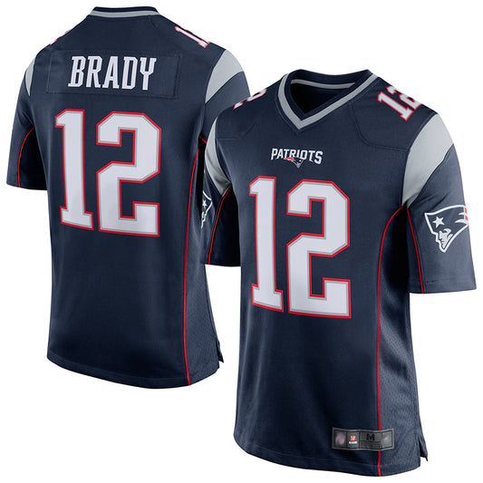 NE.Patriots #12 Tom Brady Player Navy Blue Game Football Jerseys