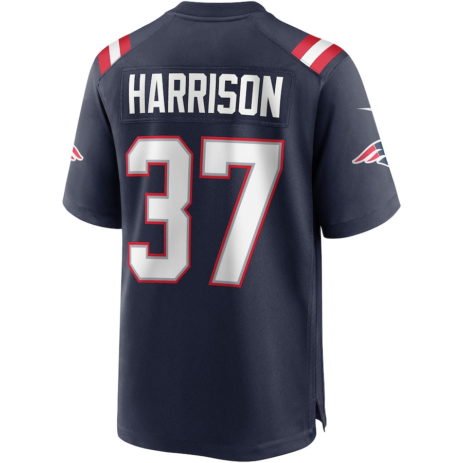 NE.Patriots #37 Rodney Harrison Player Navy Home Game Football Jerseys