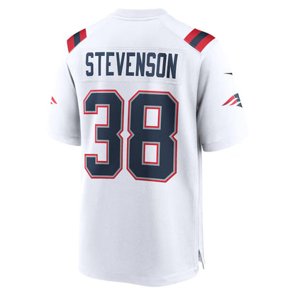 NE.Patriots #38 Rhamondre Stevenson Player White Home Game Football Jerseys