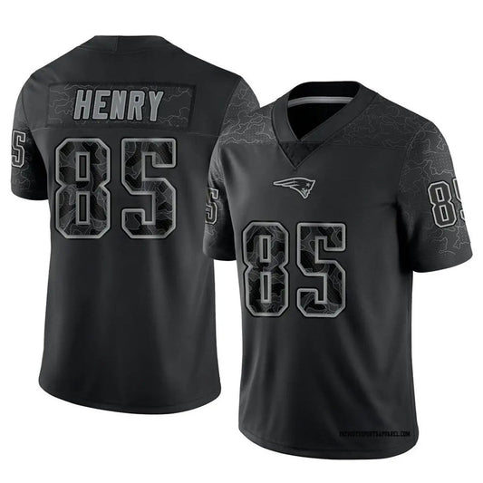 NE.Patriots #85 Hunter Henry Player Black REFLECTIVE Limited Football Jerseys