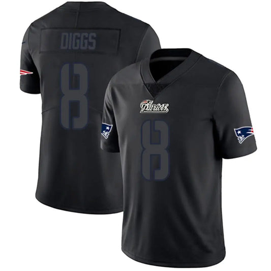 NE.Patriots #8 Stefon Diggs Player Limited Black Impact Football Jerseys