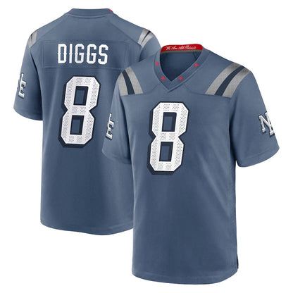 NE.Patriots #8 Stefon Diggs Player Storm Blue Rivalries Collection Game Football Jerseys