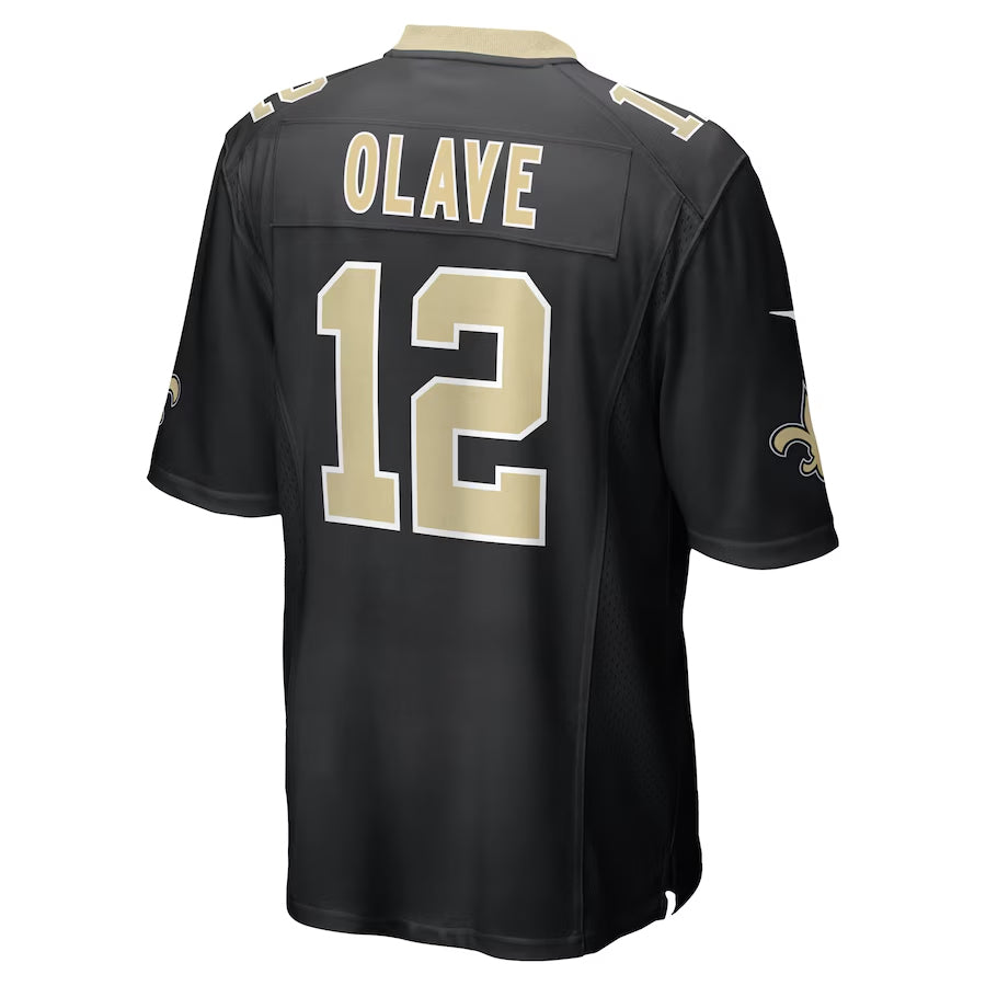 NO.Saints #12 Chris Olave Player Black Home Game Football Jerseys