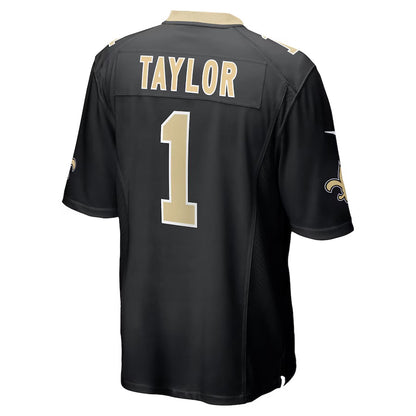 NO.Saints #1 Alontae Taylor Player Black Home Game Football Jerseys