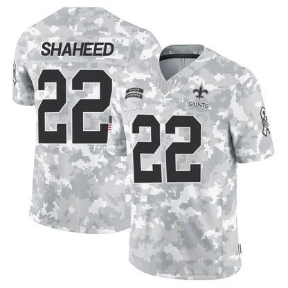 NO.Saints #22 Rashid Shaheed Player Arctic Camo Salute to Service Limited Football Jerseys