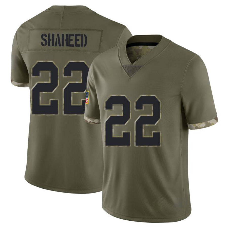 NO.Saints #22 Rashid Shaheed Player Salute To Service Olive Football Jerseys